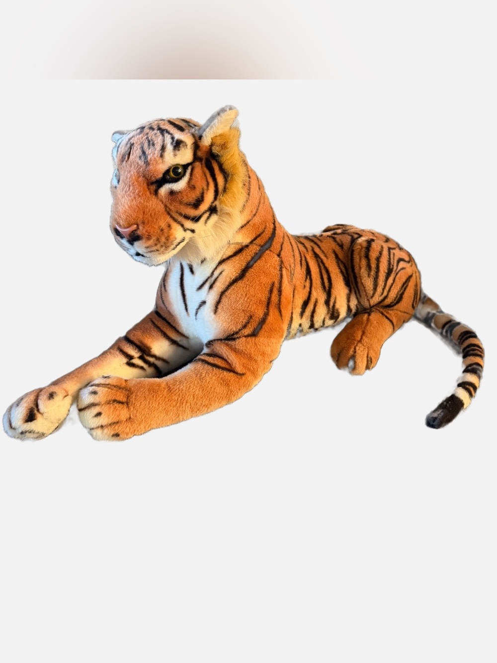 Vtg KellyToy Tiger Large 30” (feet to tush) Plush Stuffed Animal Realistic Rare.